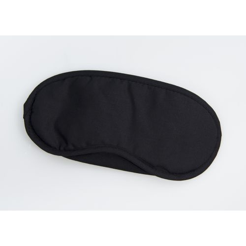 Black cotton eye mask with elastic band, individually packaged, 50/cs